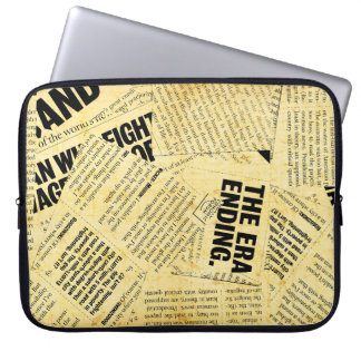 Housse Pour Ordinateur Portable Texte du journal de presse avec vieux papier