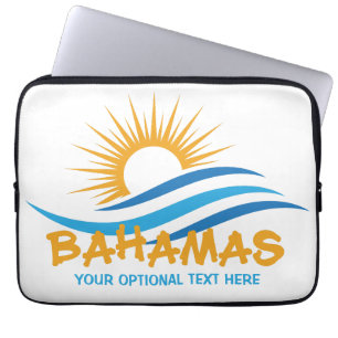 Housse Pour Ordinateur Portable Texte personnalisé Bahamas