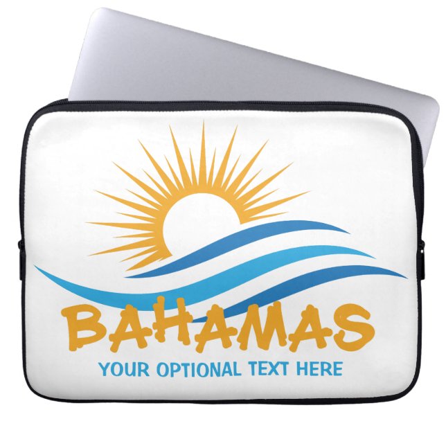 Housse Pour Ordinateur Portable Texte personnalisé Bahamas (Devant)