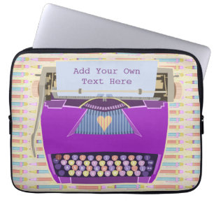Housse Pour Ordinateur Portable Texte personnalisé moderne mignon de machine à