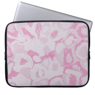 HOUSSE POUR ORDINATEUR PORTABLE TEXTILE FLORAL ROSE ET BLANC