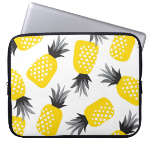 Housse Pour Ordinateur Portable Texture ananas, Motif d'été Vintage.