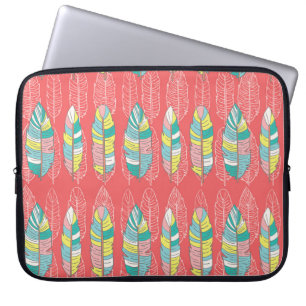 Housse Pour Ordinateur Portable Texture colorée sans fin de plume