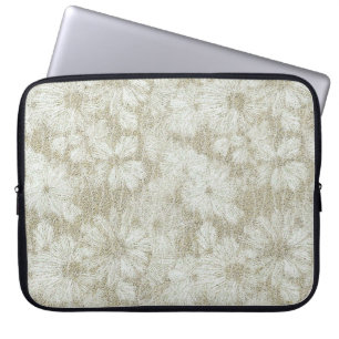 Housse Pour Ordinateur Portable Texture crémeuse veloutée de marguerite florale