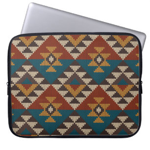 Housse Pour Ordinateur Portable Texture de laine aztèque Tribal.
