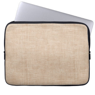Housse Pour Ordinateur Portable Texture de tissu de lin naturel en beige chaud