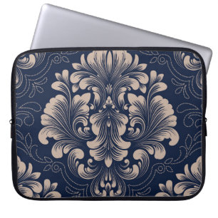 Housse Pour Ordinateur Portable Texture victorienne sans joint Damas classique
