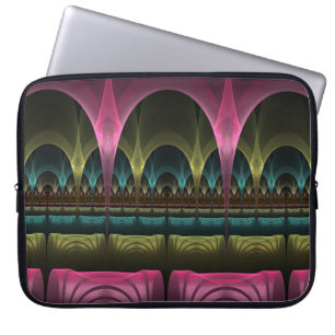 Housse Pour Ordinateur Portable Théâtre d'Imaginaire, Art Fractal Abstrait coloré
