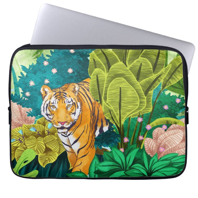 Housse Pour Ordinateur Portable Tigre de la Jungle (Devant)