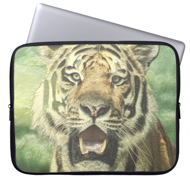 Housse Pour Ordinateur Portable tigre métallique (Devant)