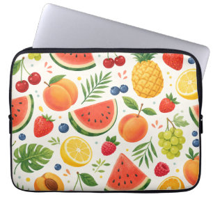 Housse Pour Ordinateur Portable Tissu à motif de fruits d'été   Pastèque tropicale