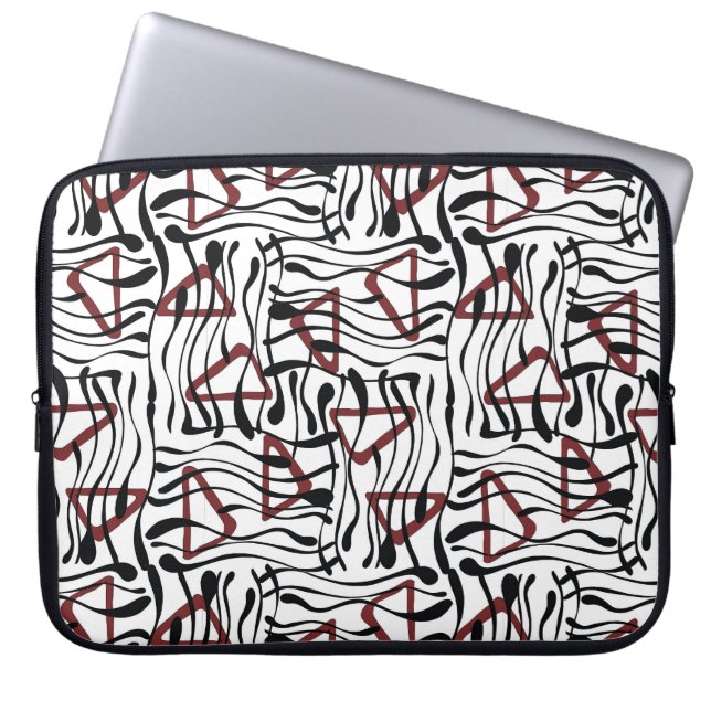 Housse Pour Ordinateur Portable Tissu géométrique : Design Motif artistique. (Devant)