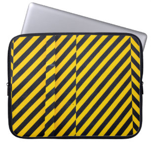 Housse Pour Ordinateur Portable Tissu rayé jaune et noir