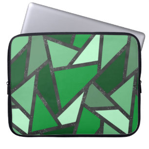 Housse Pour Ordinateur Portable Tons de motif en vitrail vert