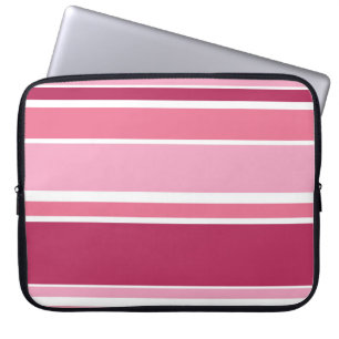 Housse Pour Ordinateur Portable Tons de rayures roses