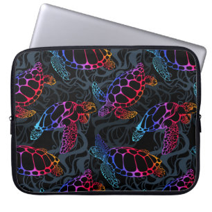 Housse Pour Ordinateur Portable Tortue de mer psychédélique : Boho Ocean