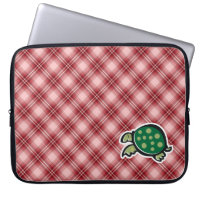 Tortue mignonne de plaid rouge
