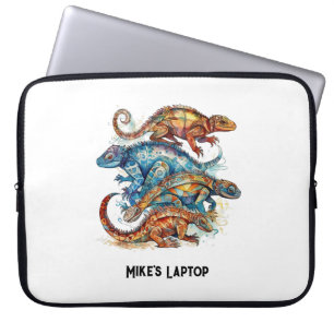 Housse Pour Ordinateur Portable Totem de Lizard Tribal Vibrant, personnalisé