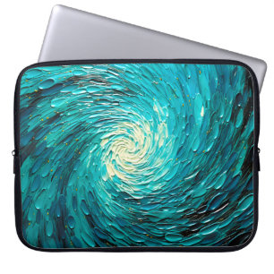 Housse Pour Ordinateur Portable Tourbillon océan turquoise abstrait