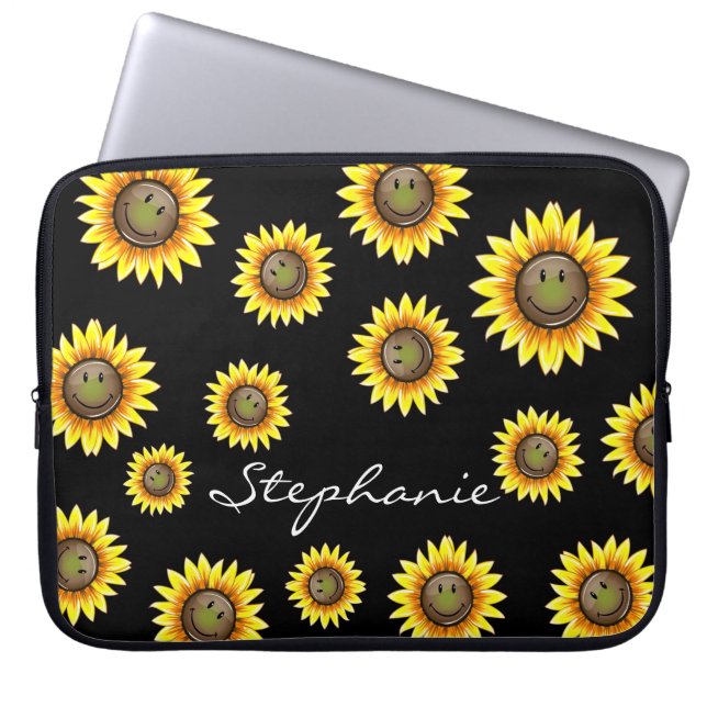 Housse Pour Ordinateur Portable Tournesol de sourire de Sunkissed (Devant)