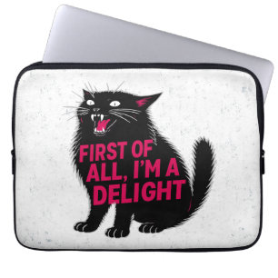 Housse Pour Ordinateur Portable Tout d'abord, je suis un chat noir rugissant ravis