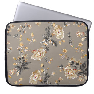 Housse Pour Ordinateur Portable Tout sur les fleurs motif sur la fleur de fond bru