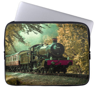 Housse Pour Ordinateur Portable Train Locomotive Retro Leviers Vintages Automne