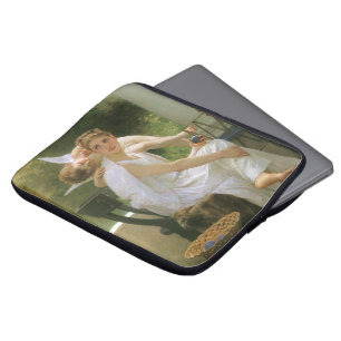 Housse Pour Ordinateur Portable Travail interrompu par Bouguereau, Angel Portrait