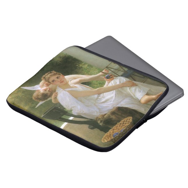 Housse Pour Ordinateur Portable Travail interrompu par Bouguereau, Angel Portrait (Devant haut)