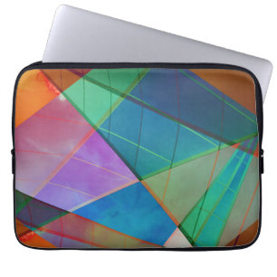 Housse Pour Ordinateur Portable Triangles modernes, colorés, trapézoïdes forme l'a