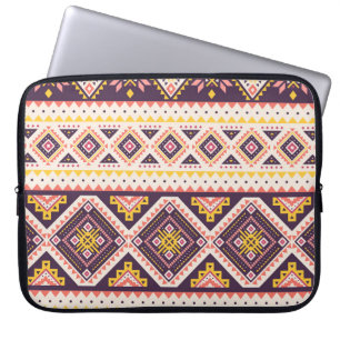 Housse Pour Ordinateur Portable Tribal Aztec rayé, motif géométrique.