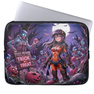 Housse Pour Ordinateur Portable Trick ou traiter Halloween Zombies distribuer le c