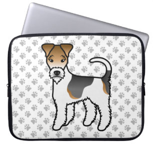Housse Pour Ordinateur Portable Tricolor Wire Fox Terrier Chien de Dessin Animé Mi