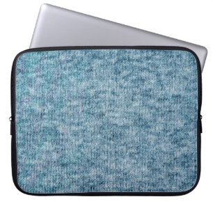 Housse Pour Ordinateur Portable Tricot bleu texture laine fermer fond photo