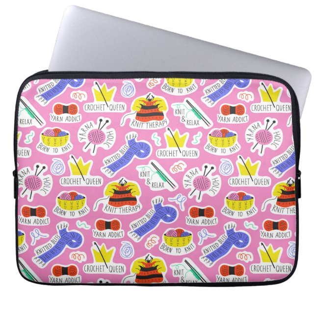 Housse Pour Ordinateur Portable Tricot Crochet Love (Devant)