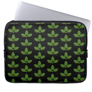 Housse Pour Ordinateur Portable Trois feuilles vertes modernes