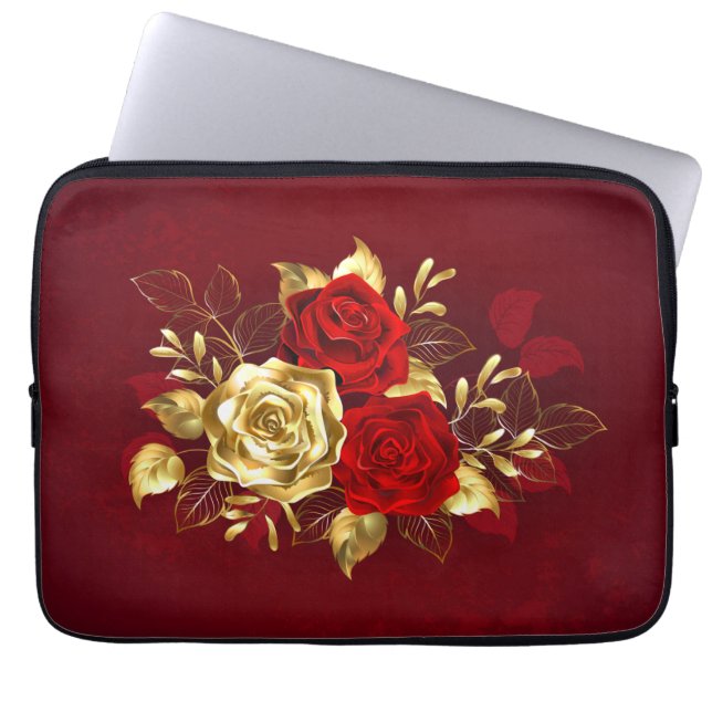 Housse Pour Ordinateur Portable Trois Roses de bijoux (Devant)