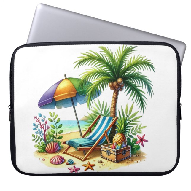 Housse Pour Ordinateur Portable Tropical Beach Electronics Bag (Devant)