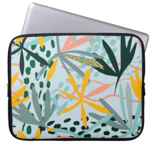 Housse Pour Ordinateur Portable Tropical texture transparente avec feuilles de pal