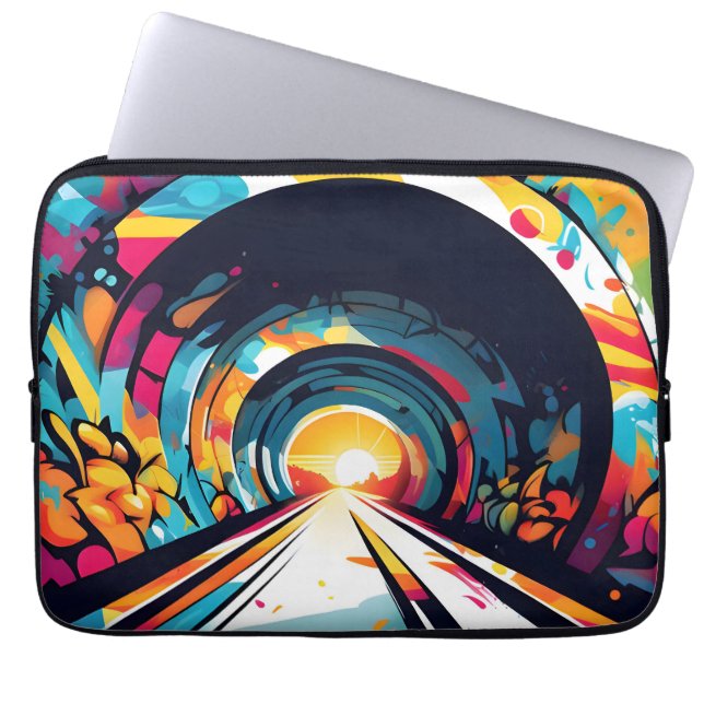 Housse Pour Ordinateur Portable Tunnel Avec Graffiti Art (Devant)