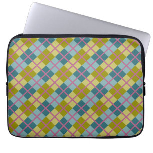 Housse Pour Ordinateur Portable Turquoise bleu or jaune Magenta Motif
