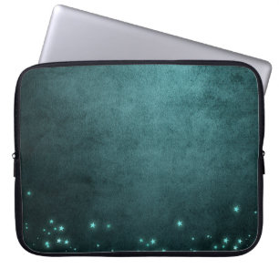 Housse Pour Ordinateur Portable Twilight Turquoise Etoiles de lumière vertes pro