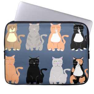 Housse Pour Ordinateur Portable Types de chat de dessin animé mignon motif de comp