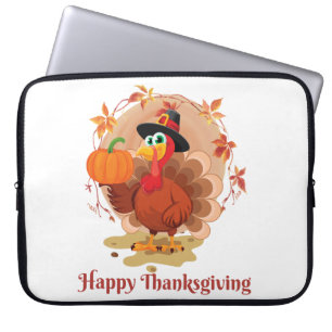Housse Pour Ordinateur Portable Typographie de Thanksgiving joyeux
