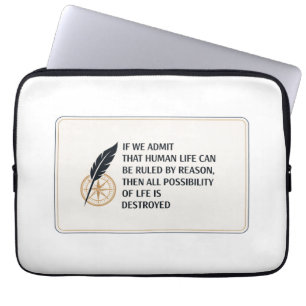 Housse Pour Ordinateur Portable Typographie Vie Humaine et Raison