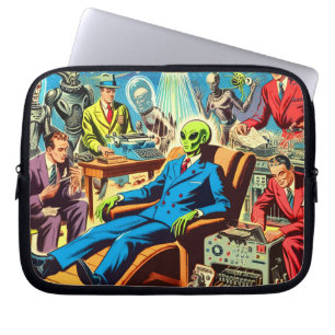 Housse Pour Ordinateur Portable Ufo Alien Sci-fi Retro Comics