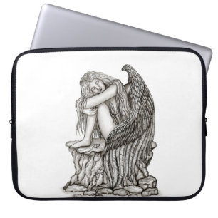 Housse Pour Ordinateur Portable Un ange endormi sur la pierre