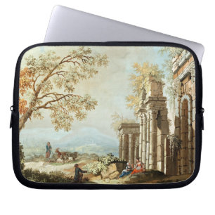 Housse Pour Ordinateur Portable Un berger avec des chèvres et d'autres figures