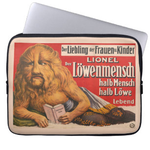 Housse Pour Ordinateur Portable Un Homme Avec Tête Lion Lecture Shakespeare, 1913.