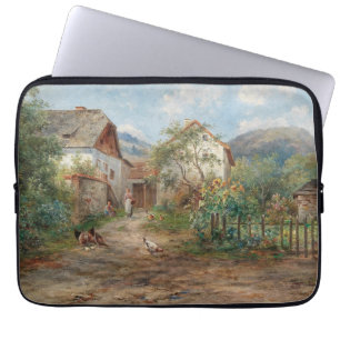 Housse Pour Ordinateur Portable Un jardin rustique en fleurs à la campagne